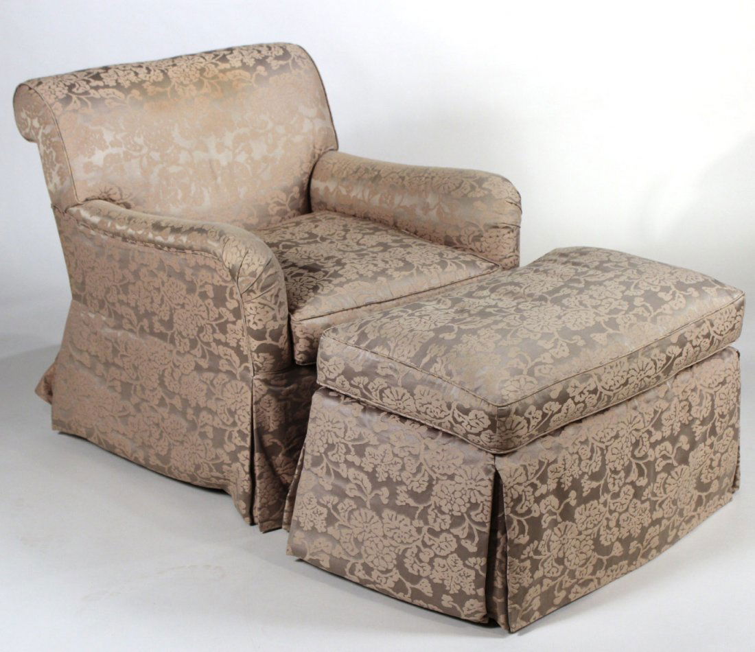 Contemporary Club Chair and Ottoman (1 of 7)