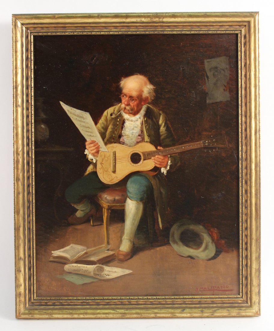 Oil on Canvas, Man with Guitar, John Califano (1 of 7)