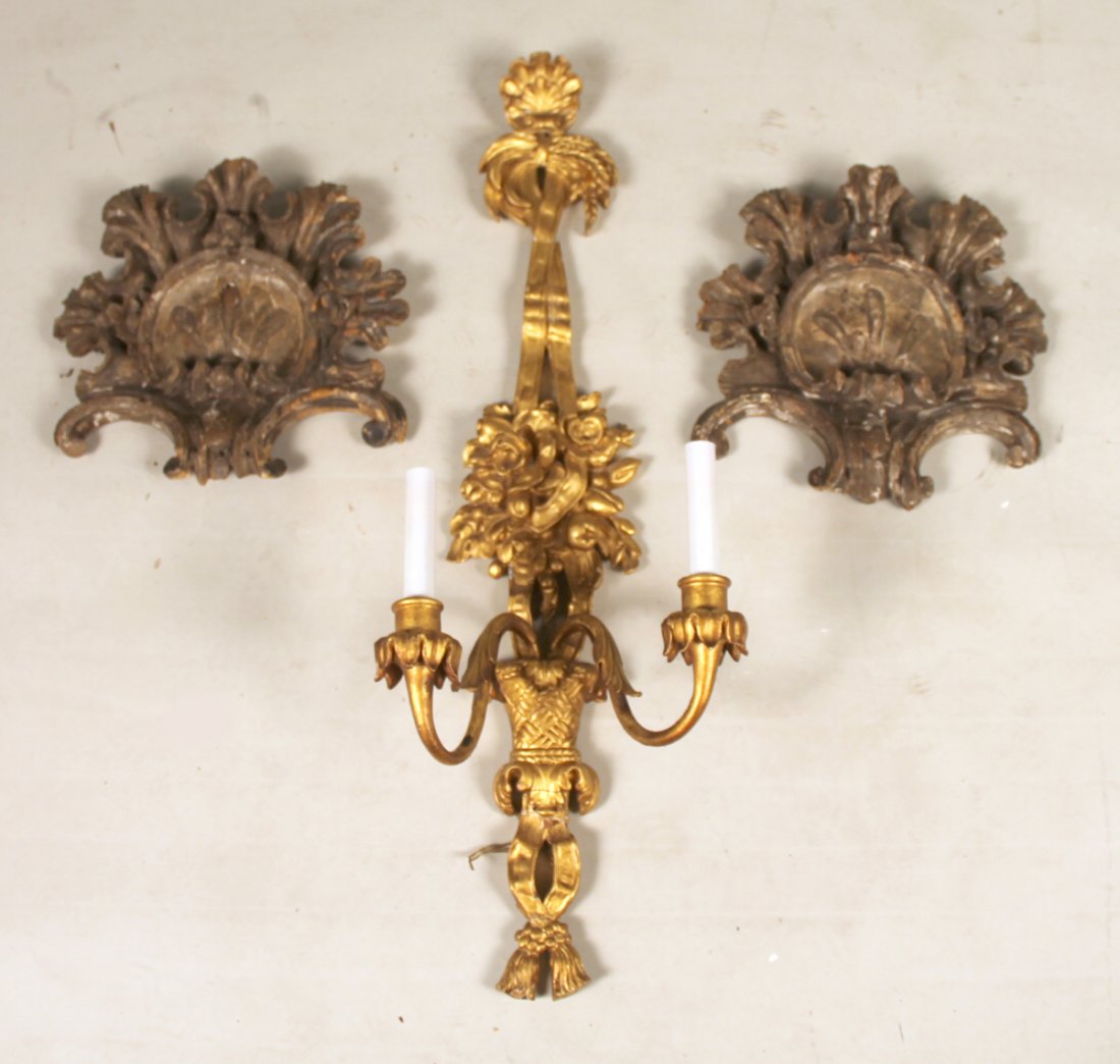 Pair of Baroque Carved and Painted Wood Shells (1 of 10)