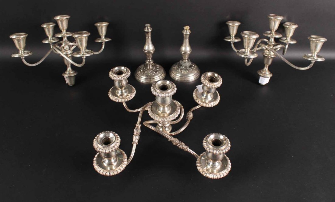 Pair of Gorham Sterling Silver Candlestick Bases (1 of 9)