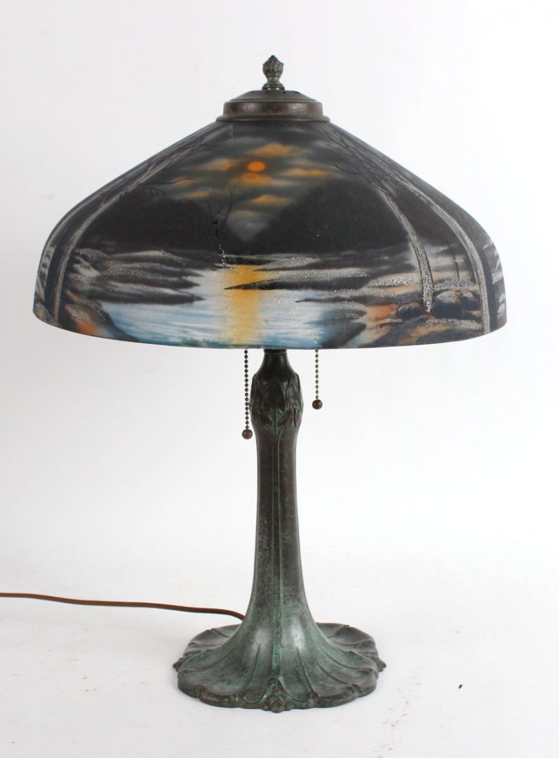 Pittsburgh Reverse Painted Lamp (1 of 10)