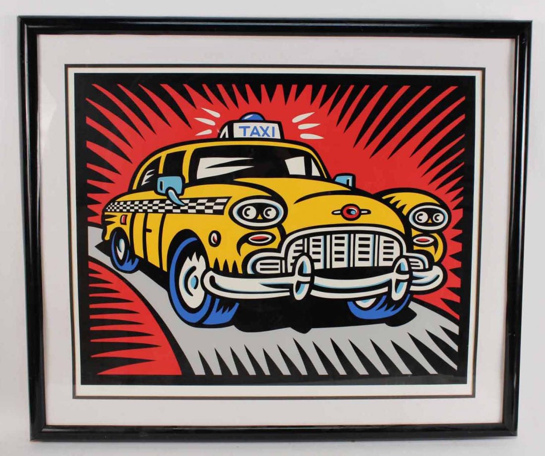 Serigraph, Yellow Taxi, Burton Morris (1 of 7)