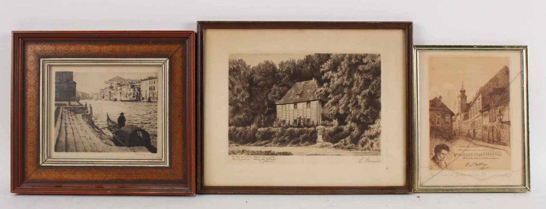 Three Black-and-White Lithographs (1 of 9)