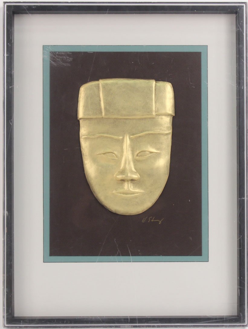 Shadowbox Framed Gilt Mask, Harris Strong (1 of 5)