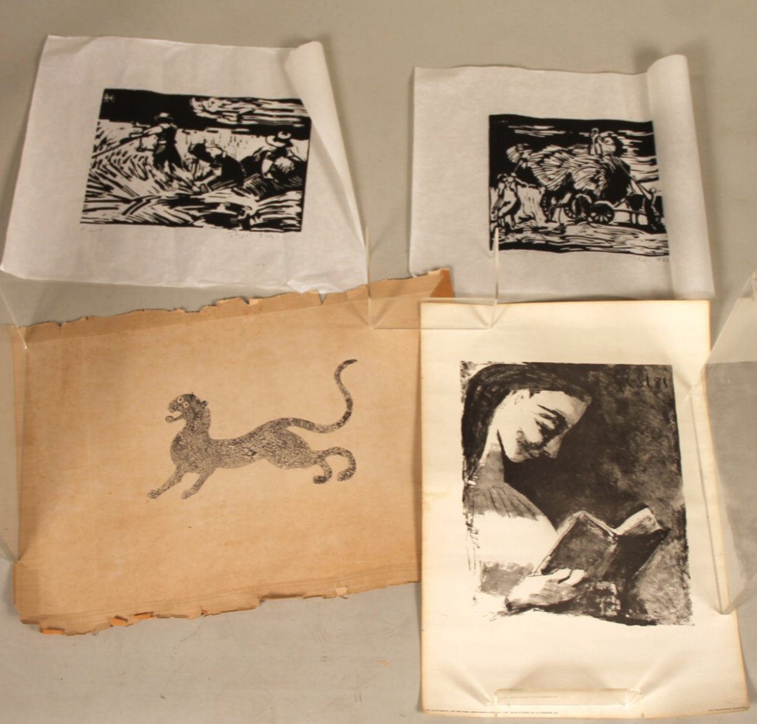 Two Woodblock Prints of Gleaners (1 of 8)