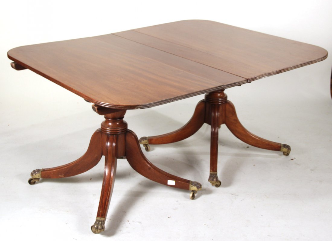 Regency Mahogany Two Pedestal Dining Table (1 of 8)