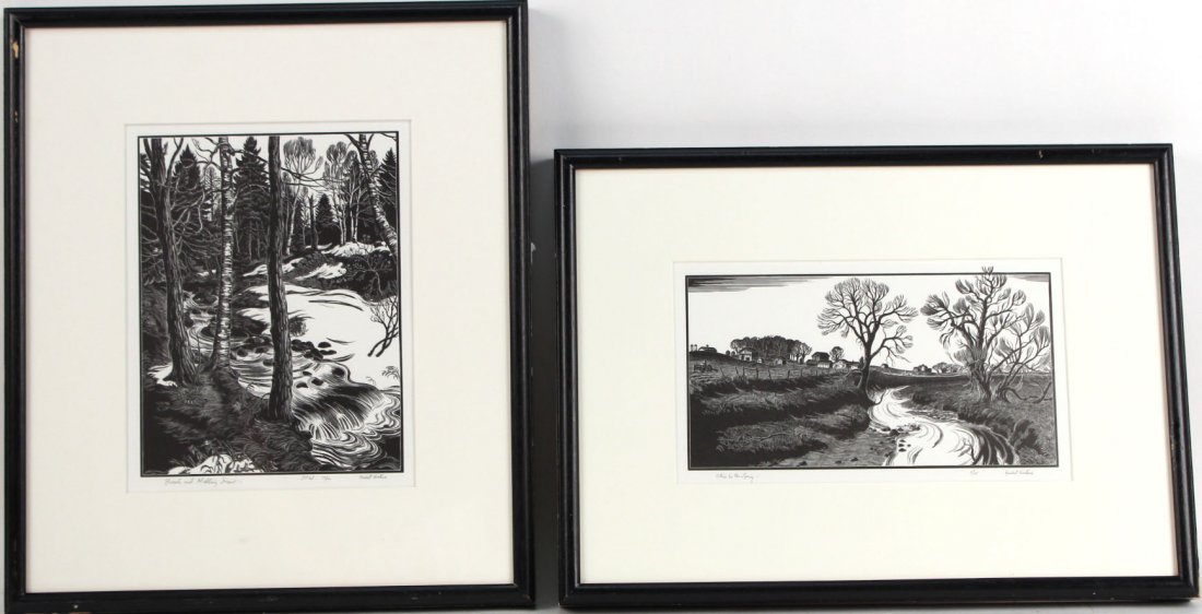 Two Landscape Wood Engravings, Herbert Waters (1 of 10)