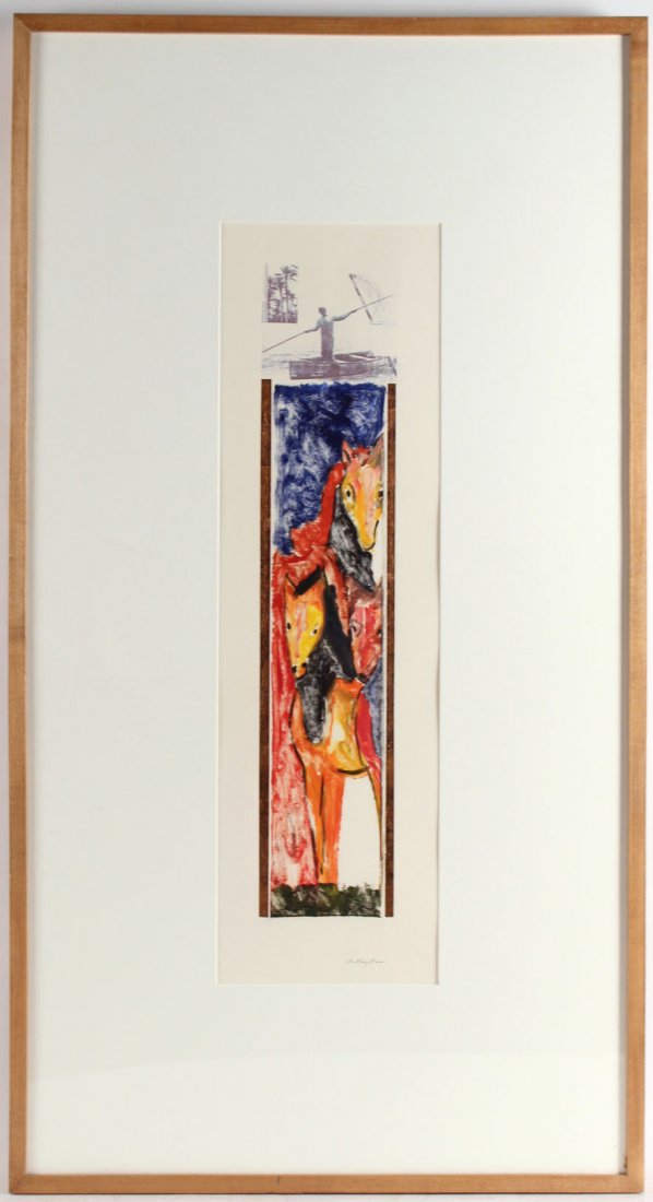 Etching Monotype, Horses, Anthony Rice (1 of 6)