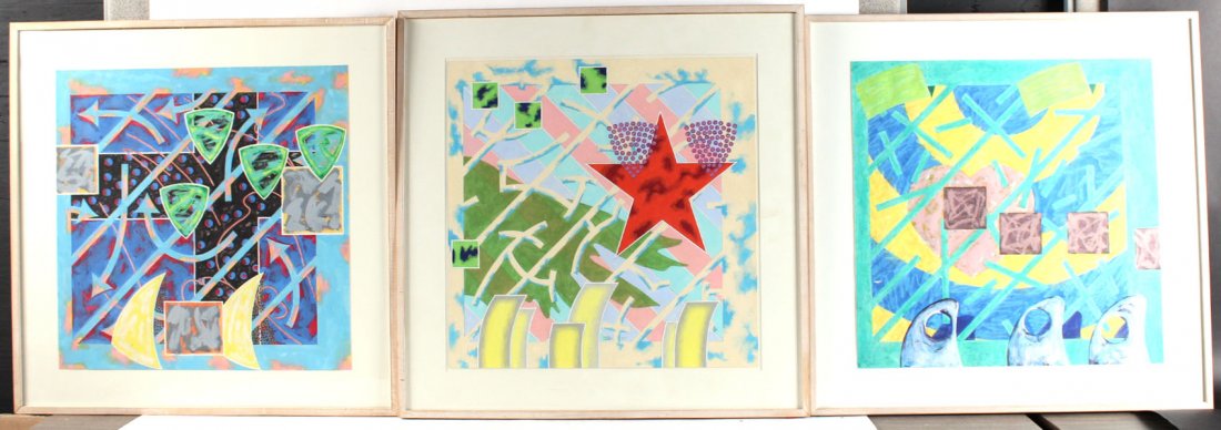 Three Mixed Media on Paper, Bob Cross (1 of 6)