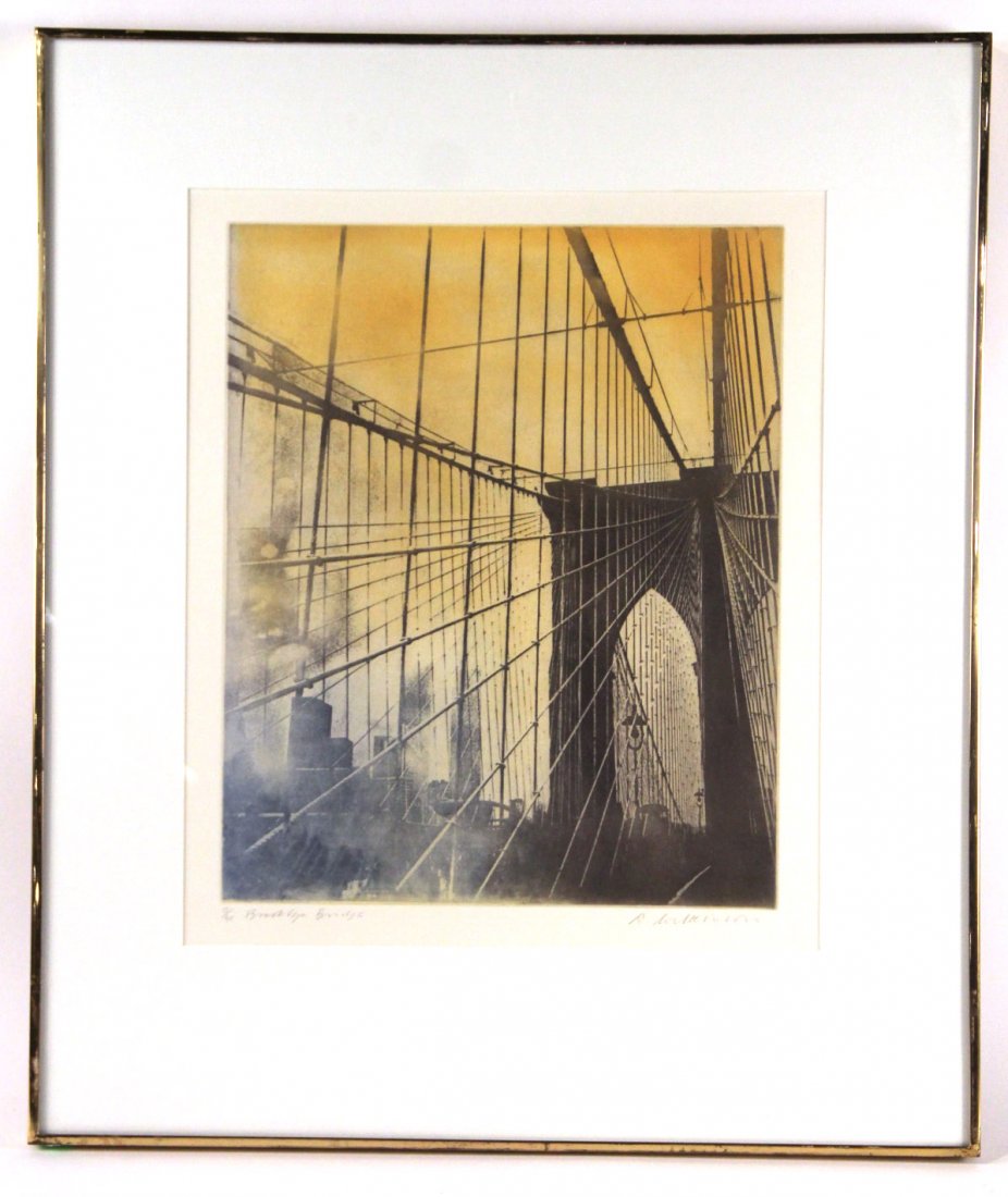 Etching, "Brooklyn Bridge," David Wilkinson (1 of 7)