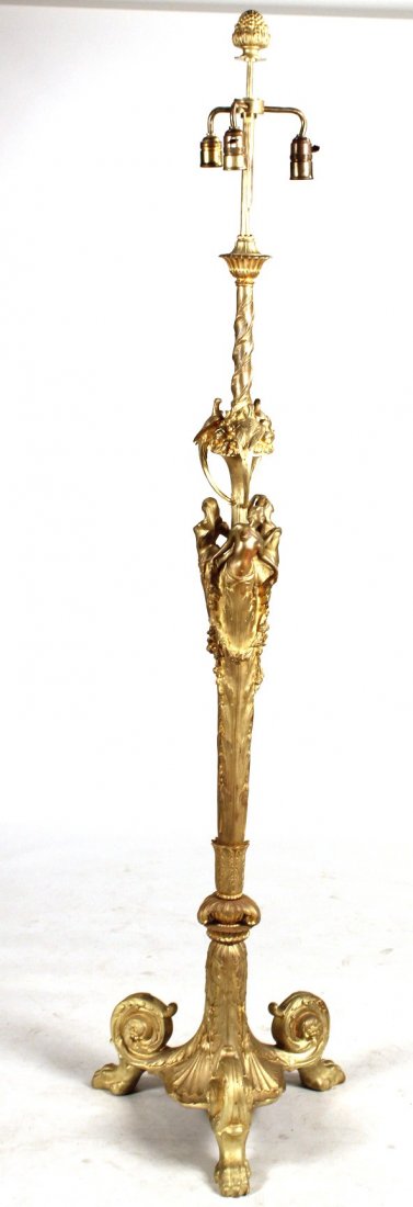 Rococo Style Gilt-Metal Floor Lamp (1 of 10)