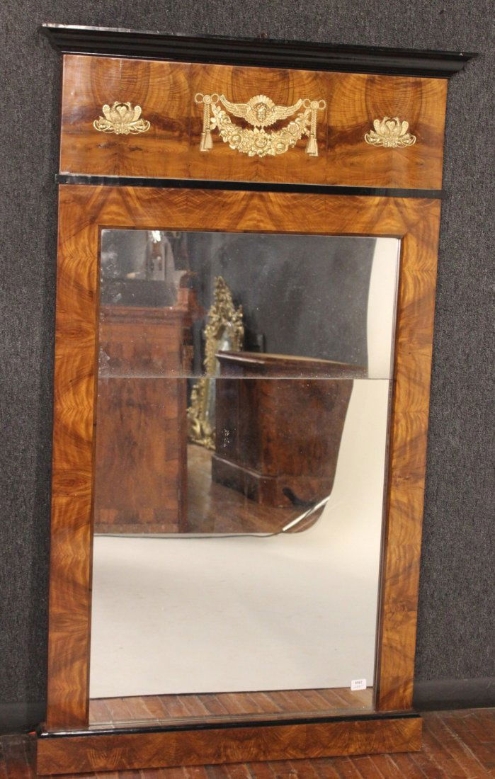 Biedermeier Ormolu-Mounted Burlwood Pier Mirror (1 of 6)