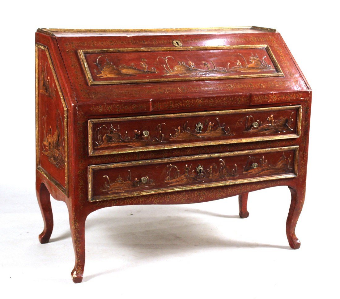 Chinoiserie-Decorated Slant Front Desk (1 of 10)