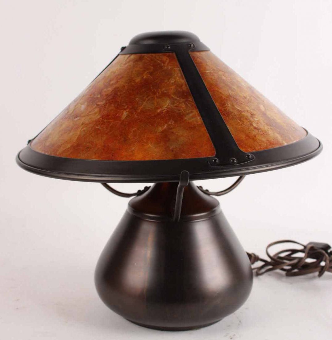 Arts and Crafts Style Copper and Mica Table Lamp (1 of 9)