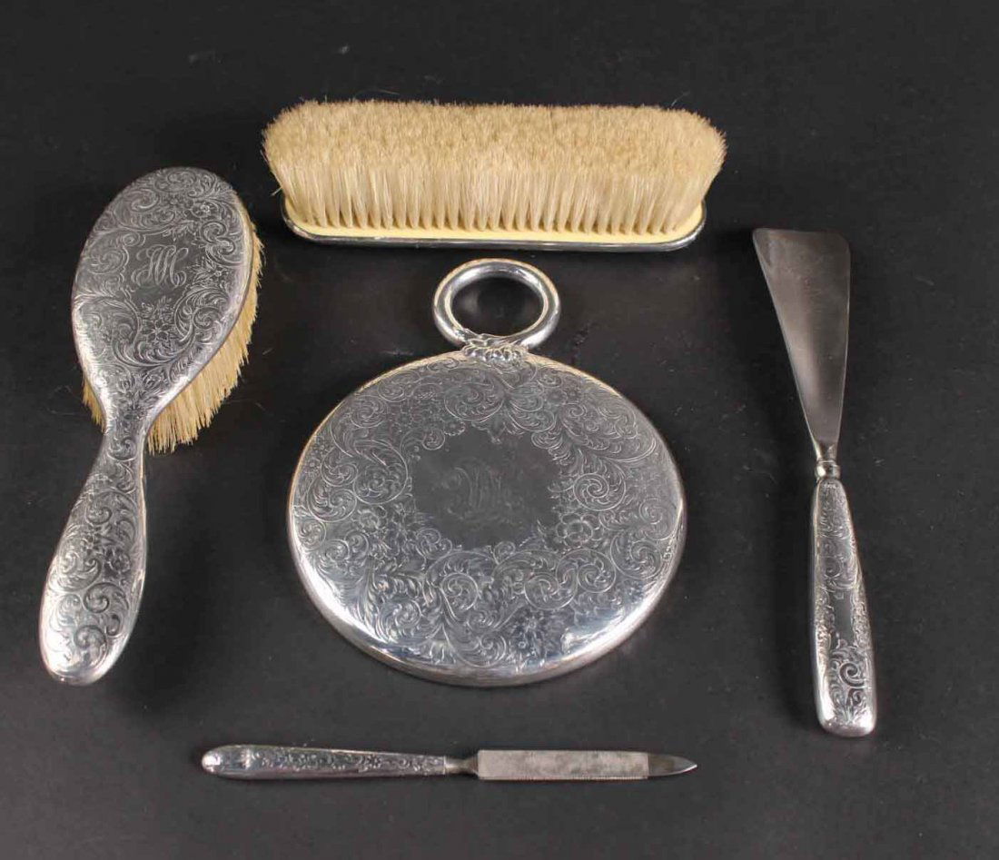 Gorham Sterling Silver Five Piece Dresser set (1 of 9)
