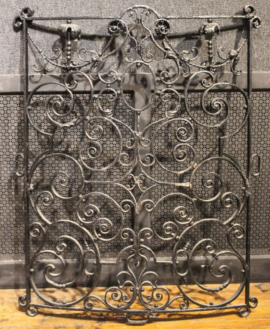 Black-Painted Wrought-Iron Gate Door (1 of 7)
