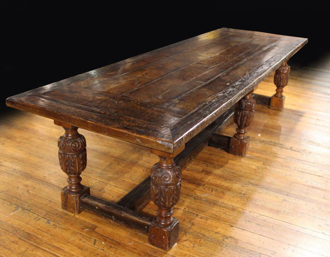 Baroque Style Carved Oak Tavern Table (1 of 9)