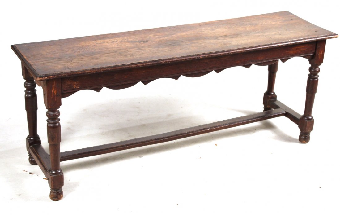Jacobean Style Carved Oak Bench (1 of 7)