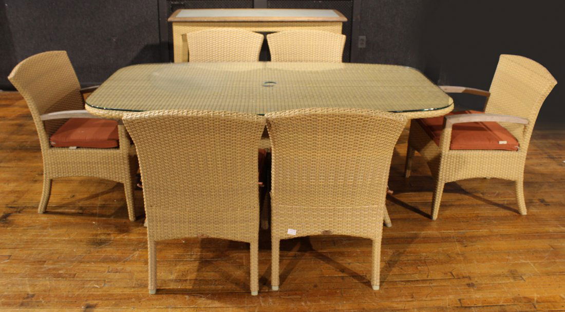 Gloster Outdoor Dining Table, Chairs and Server (1 of 10)