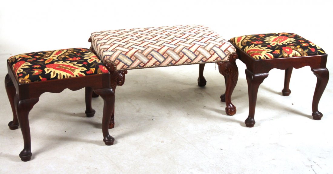 Chippendale Style Hickory Chair Co. Ottoman (1 of 10)