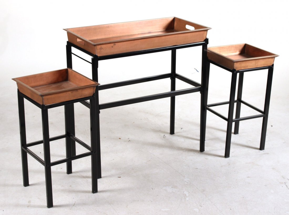 Three Black-Painted Metal Side Tables (1 of 7)
