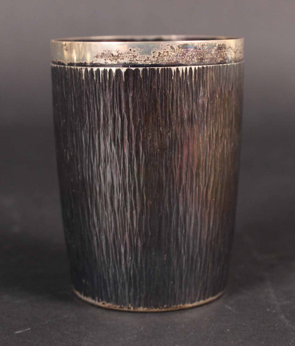 English Silver Ribbed Form Burnished Beaker: Hallmarked AGB, London, n, weight approx. 5 T.O. 3-1/4"h