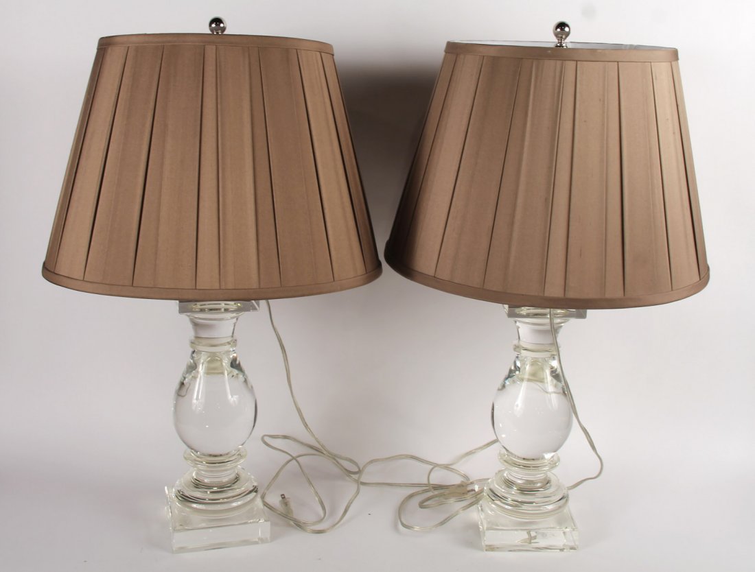 Pair of Baluster-Form Lucite Table Lamps (1 of 4)