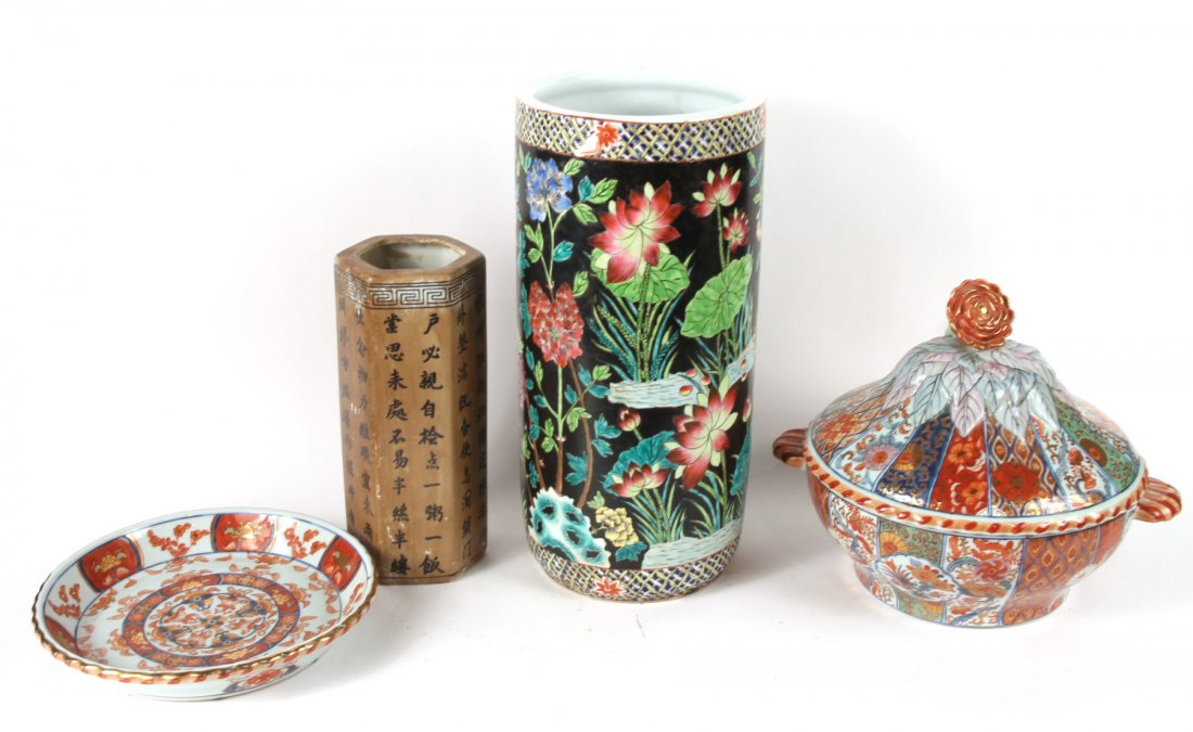 Four Chinese & Japanese Porcelain Table Articles (1 of 10)
