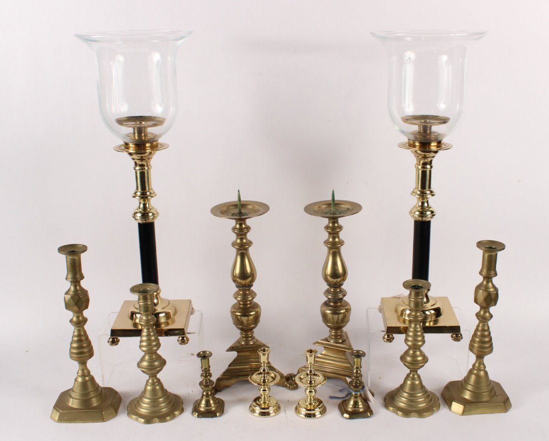Six Pairs of Brass Candlesticks (1 of 9)