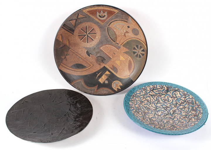 Three Art Pottery Charger Plates May 18, 2016 Nye & Company in NJ