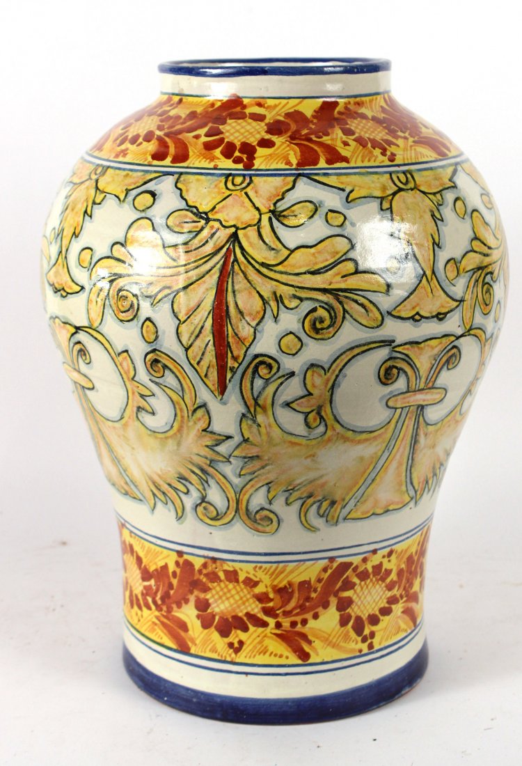 Hand-Painted Baluster-Form Ceramic Vase (1 of 5)