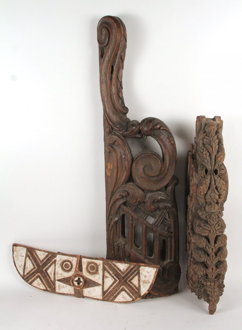 Two Carved Wood Architectural Fragments (1 of 8)