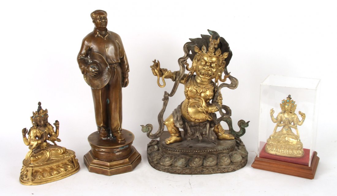 Three Gilt Metal Deity Figures (1 of 10)