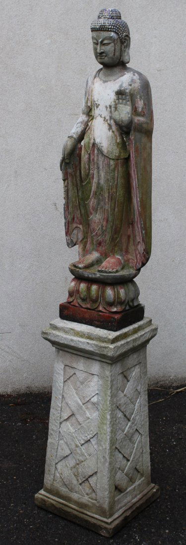 Painted Cast-Stone Thai Deity Figure (1 of 9)