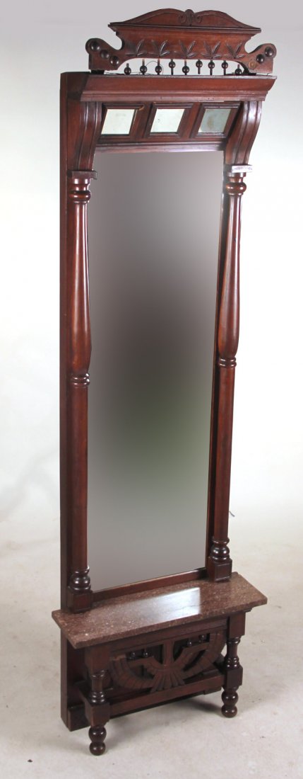 Victorian Mahogany Mirrored Hall Tree (1 of 8)