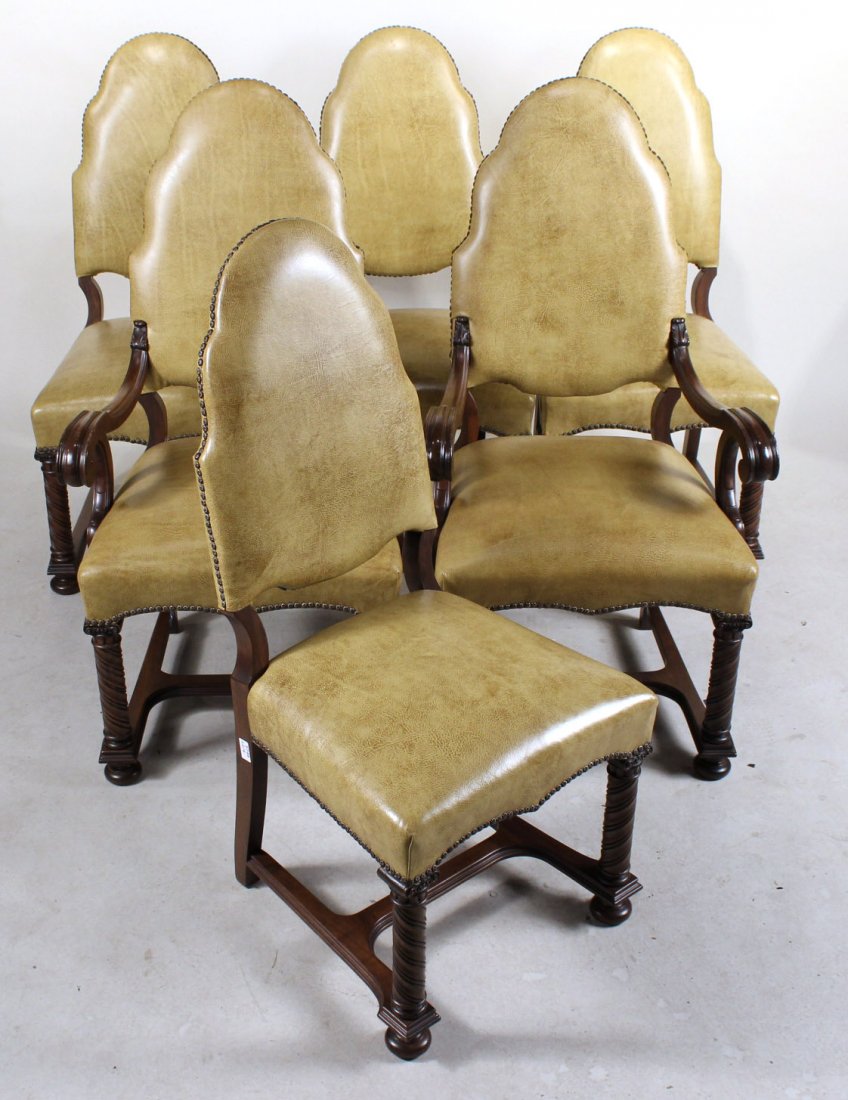Six Baroque Style Mahogany Dining Chairs (1 of 10)