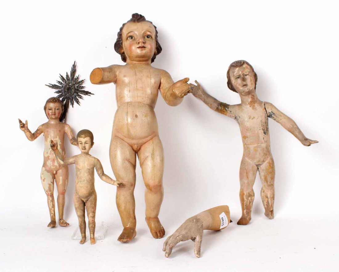 Four Polychrome Carved Wood Santos Figures (1 of 8)