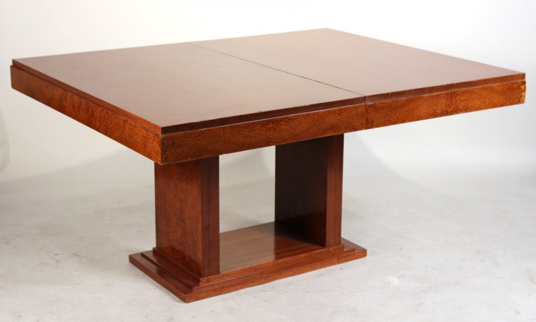 Art Deco Burl Walnut Dining Table (1 of 7)