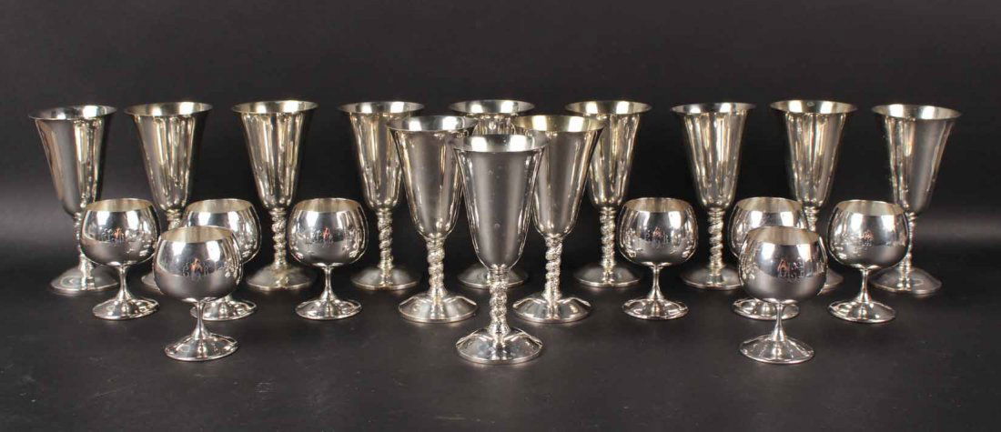Set of Twelve Silver Plated Goblets (1 of 8)