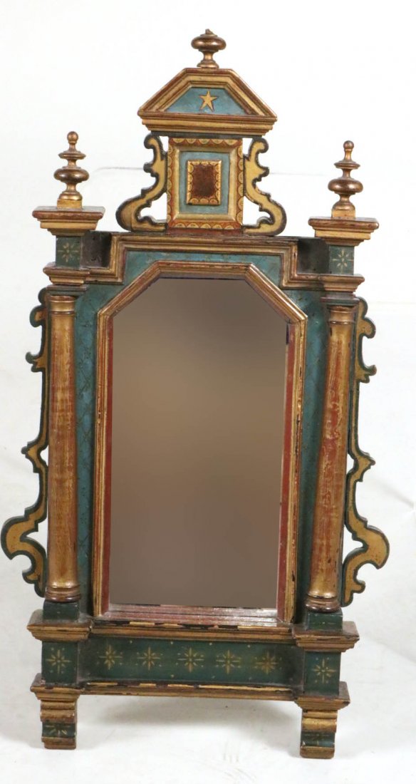 Venetian Style Gold-and-Green Painted Mirror (1 of 5)