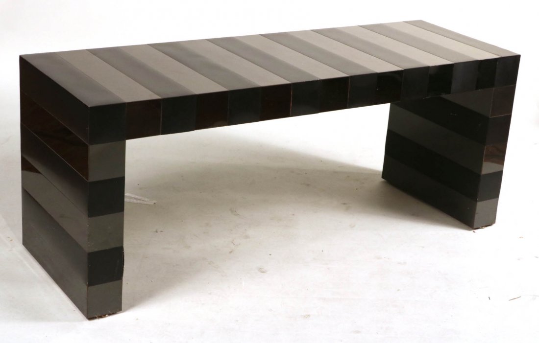 Modern Black-and-Chrome Striped Pier Table (1 of 5)