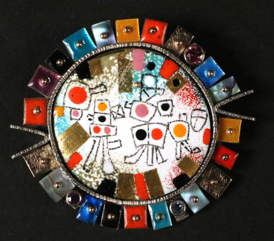 Modernist Earl Pardon Mosaic Brooch (1 of 6)