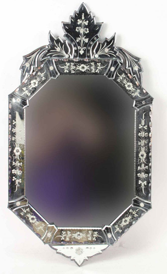 Venetian Style Etched and Beveled Glass Mirror (1 of 8)