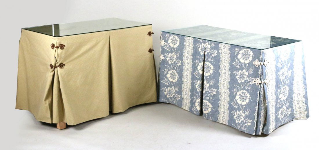 Two Custom Fabric Covered Tables (1 of 7)