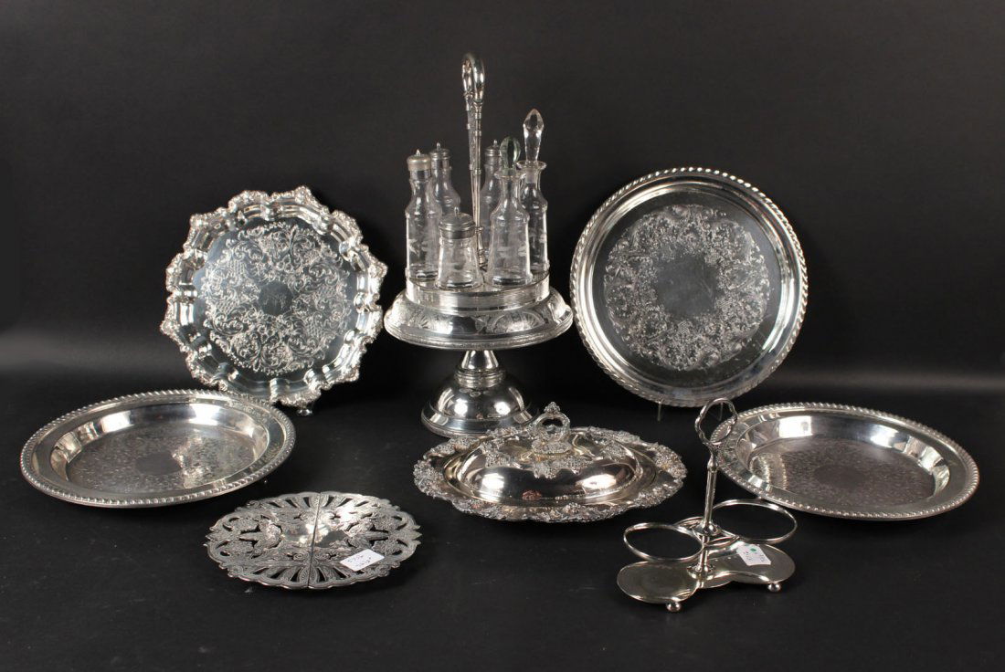 Silver Plate Handled Cruet Caddy (1 of 8)