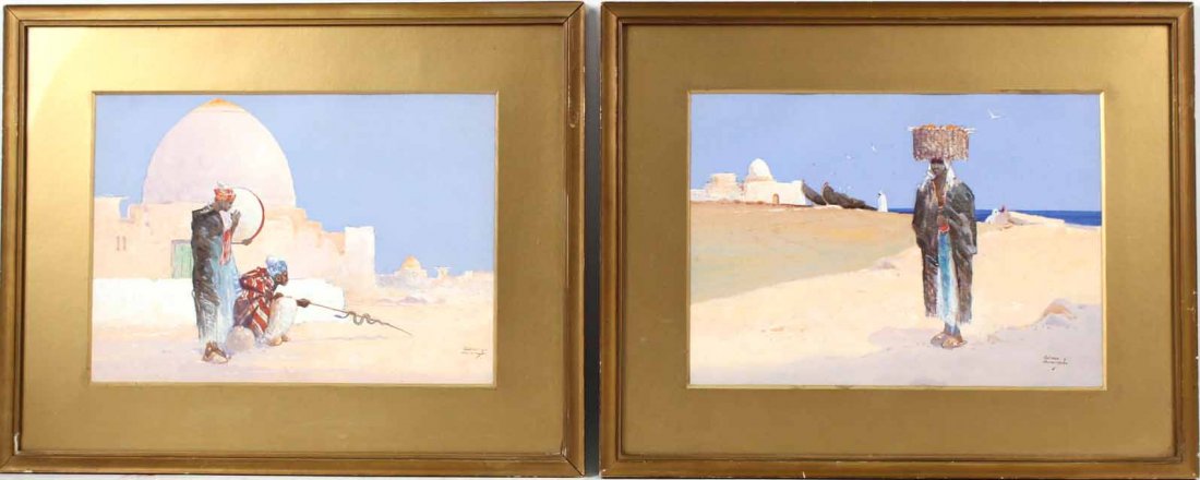 Two Watercolors, Northern African Landscapes (1 of 10)