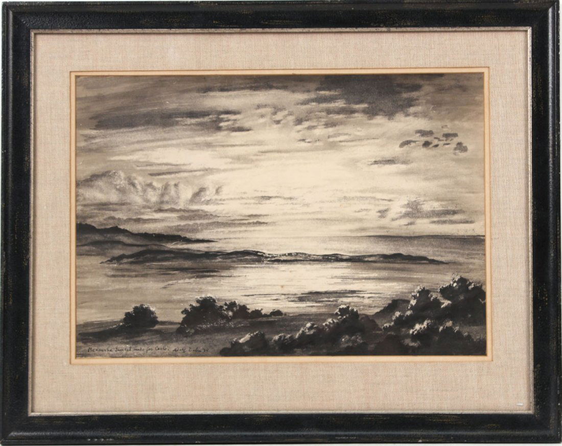 Watercolor on Paper, Menemsha Sunset, Adolf Dehn (1 of 7)