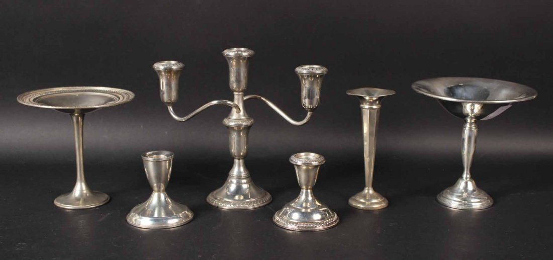 Group of Weighted Sterling Silver Table Items (1 of 8)