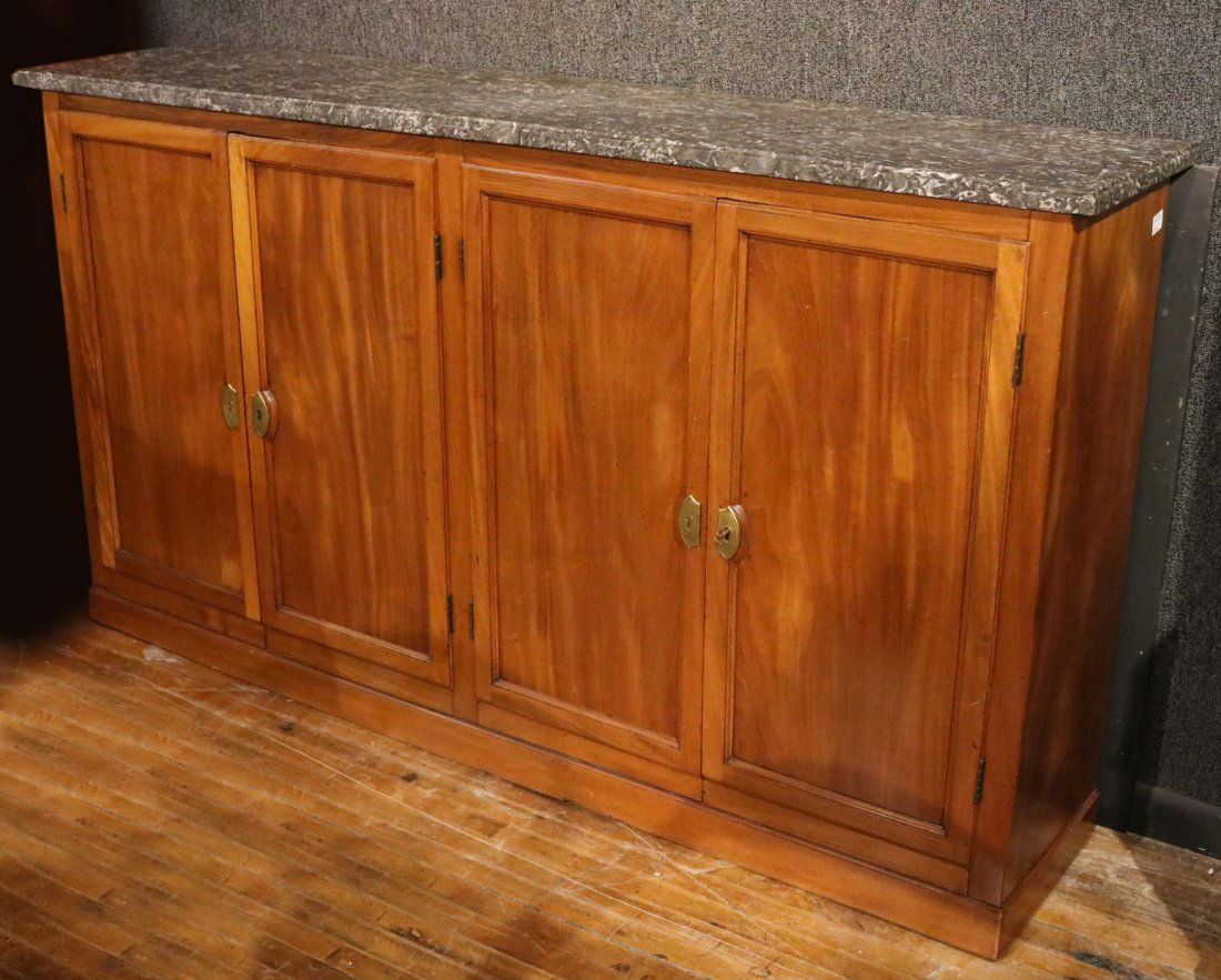 Jean-Francois Leleu Marble Top Walnut Cabinet (1 of 10)