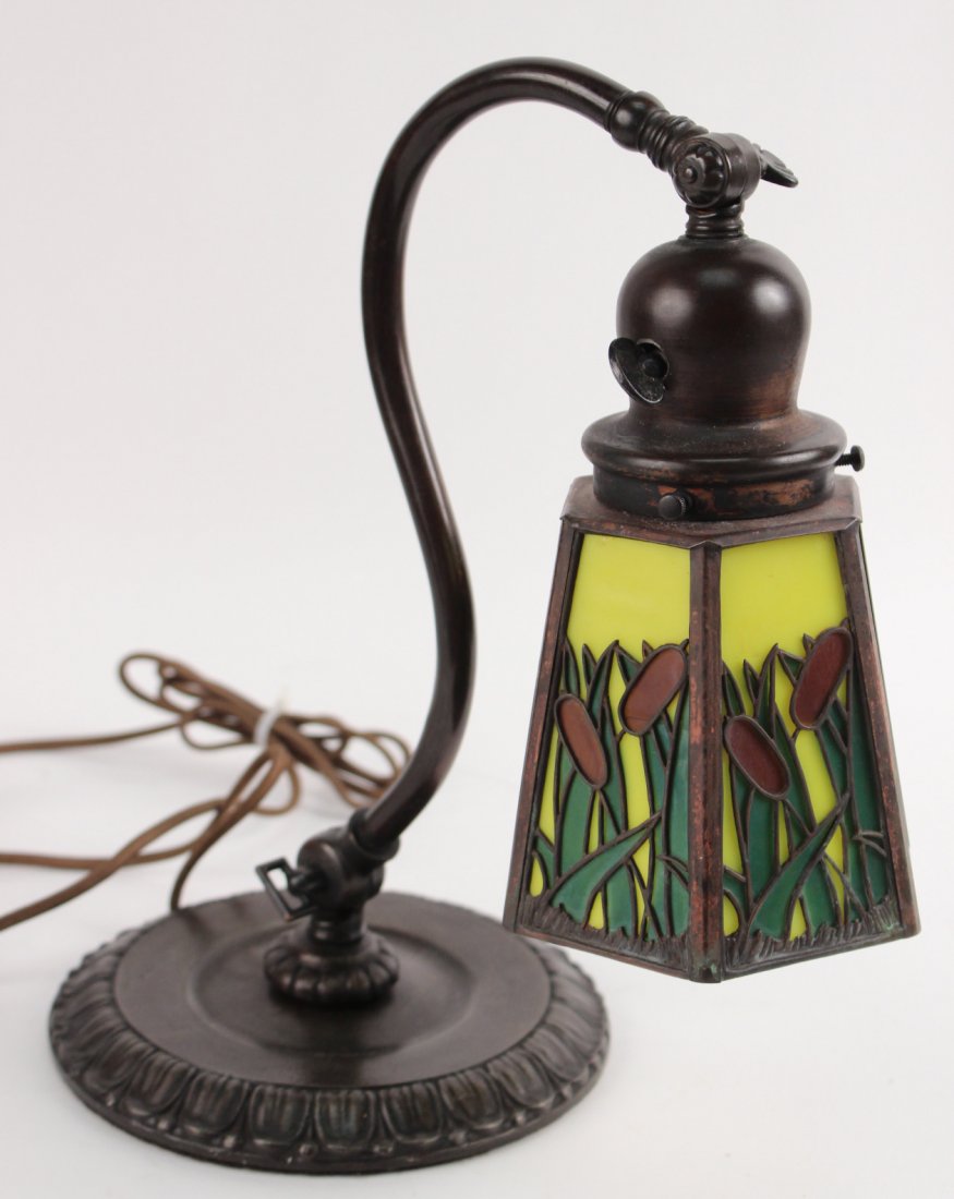 Handel Bronze and Slag Glass Desk Lamp (1 of 7)